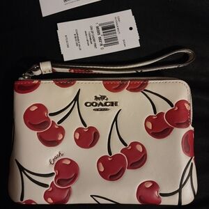 Coach Cherry Print Wristlet